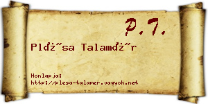 Plésa Talamér névjegykártya